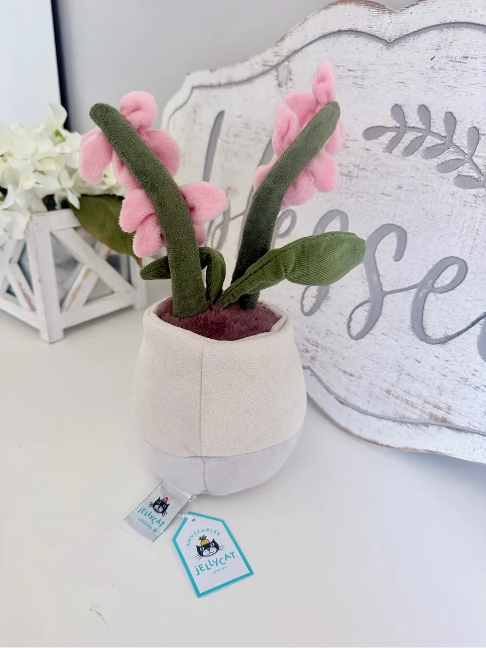 Jellycat Amuseables Pink Orchid + Dust Bag! AUTHENTIC BNWT!